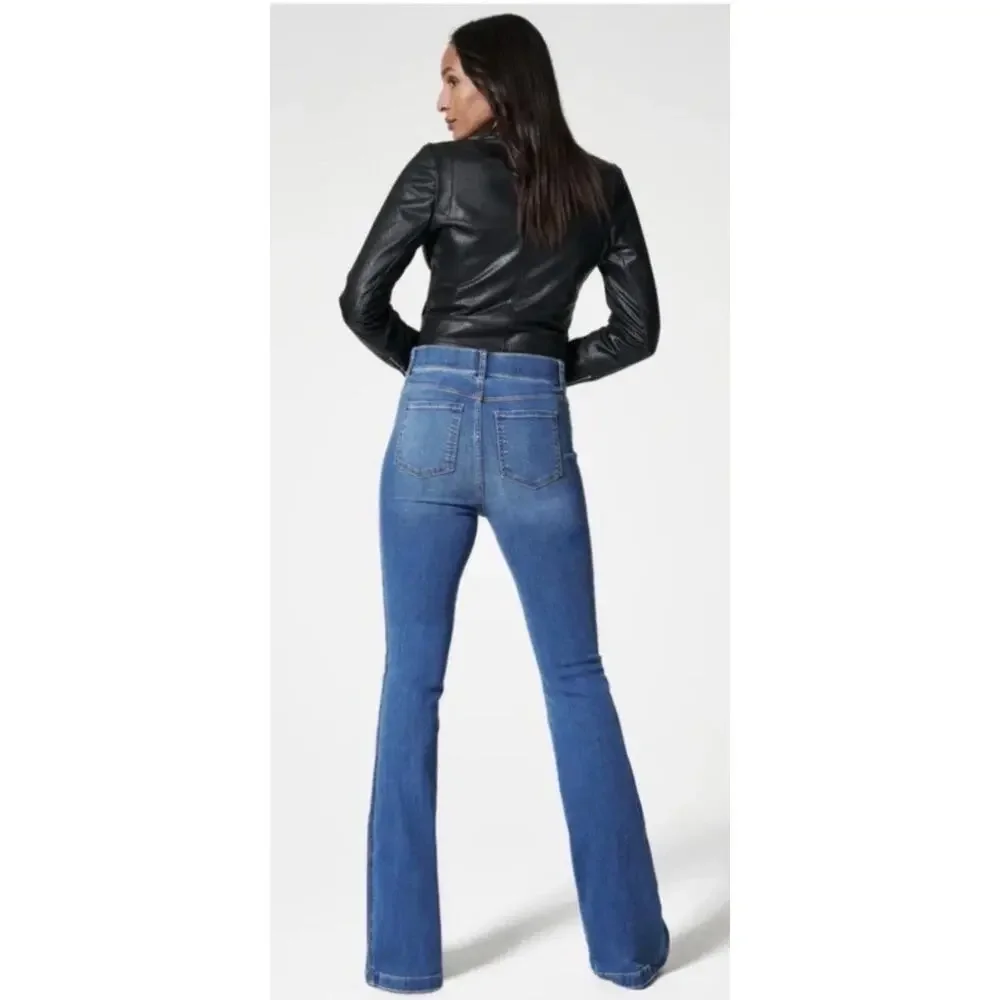 SPANX SpanxShape EveryWear Vintage Indigo Flare Pull-on Jeans #20456R-Sz LARGE - Picture 6 of 15
